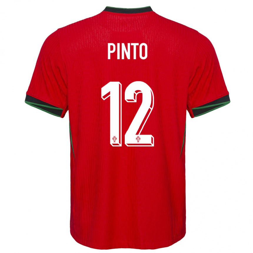 Kids Football Portugal Diogo Pinto #12 Red Home Jersey 24-26 T-Shirt Uk