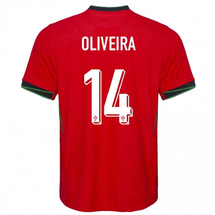 Kids Football Portugal Hugo Oliveira #14 Red Home Jersey 24-26 T-Shirt Uk