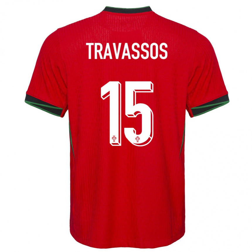 Kids Football Portugal Diogo Travassos #15 Red Home Jersey 24-26 T-Shirt Uk