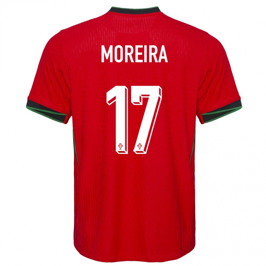 Kids Football Portugal Afonso Moreira #17 Red Home Jersey 24-26 T-Shirt Uk