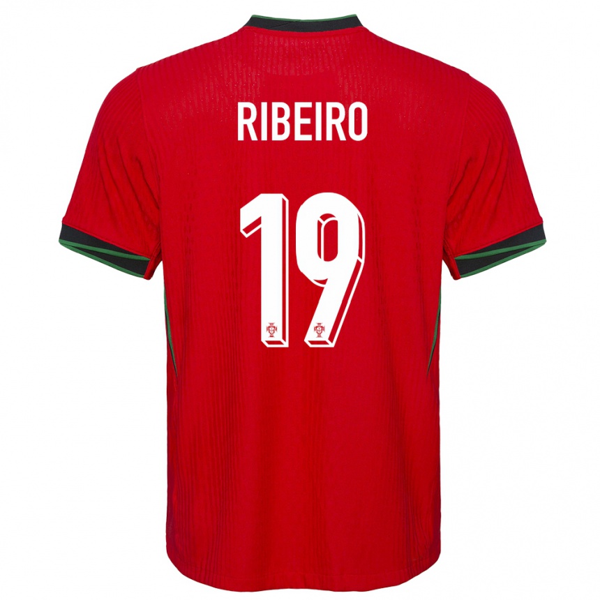 Kids Football Portugal Rodrigo Ribeiro #19 Red Home Jersey 24-26 T-Shirt Uk