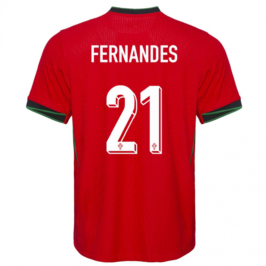 Kids Football Portugal Mateus Fernandes #21 Red Home Jersey 24-26 T-Shirt Uk