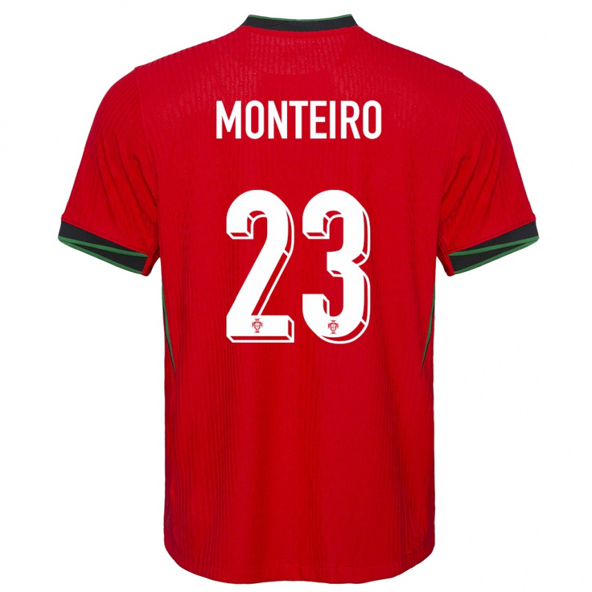 Kids Football Portugal David Monteiro #23 Red Home Jersey 24-26 T-Shirt Uk