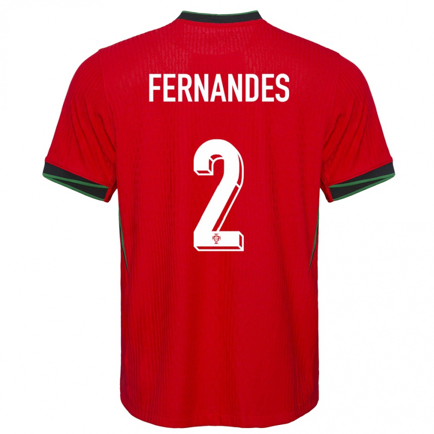 Kids Football Portugal Martim Fernandes #2 Red Home Jersey 24-26 T-Shirt Uk