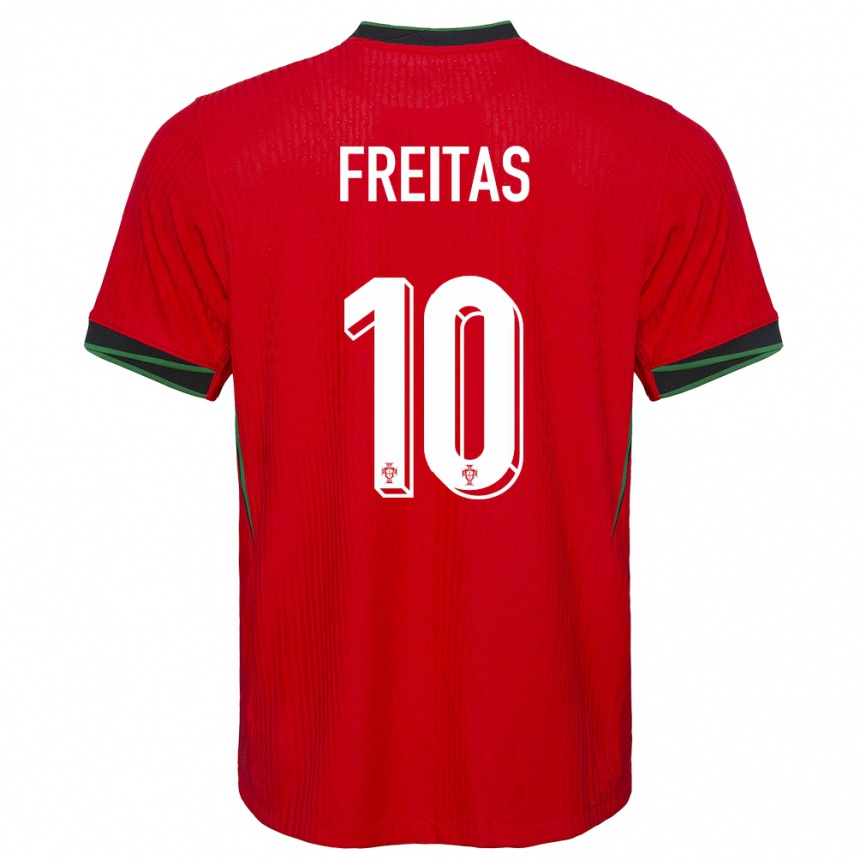 Kids Football Portugal Tiago Freitas #10 Red Home Jersey 24-26 T-Shirt Uk