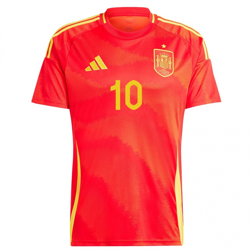 Kids Football Spain Dani Olmo #10 Red Home Jersey 24-26 T-Shirt Uk