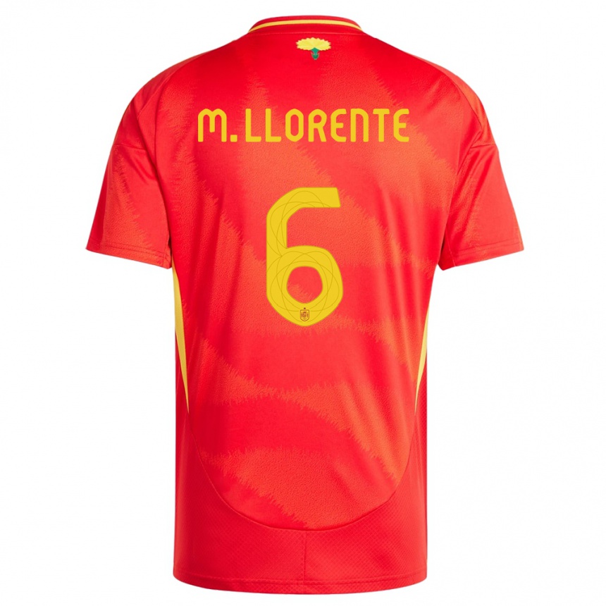 Kids Football Spain Marcos Llorente #6 Red Home Jersey 24-26 T-Shirt Uk