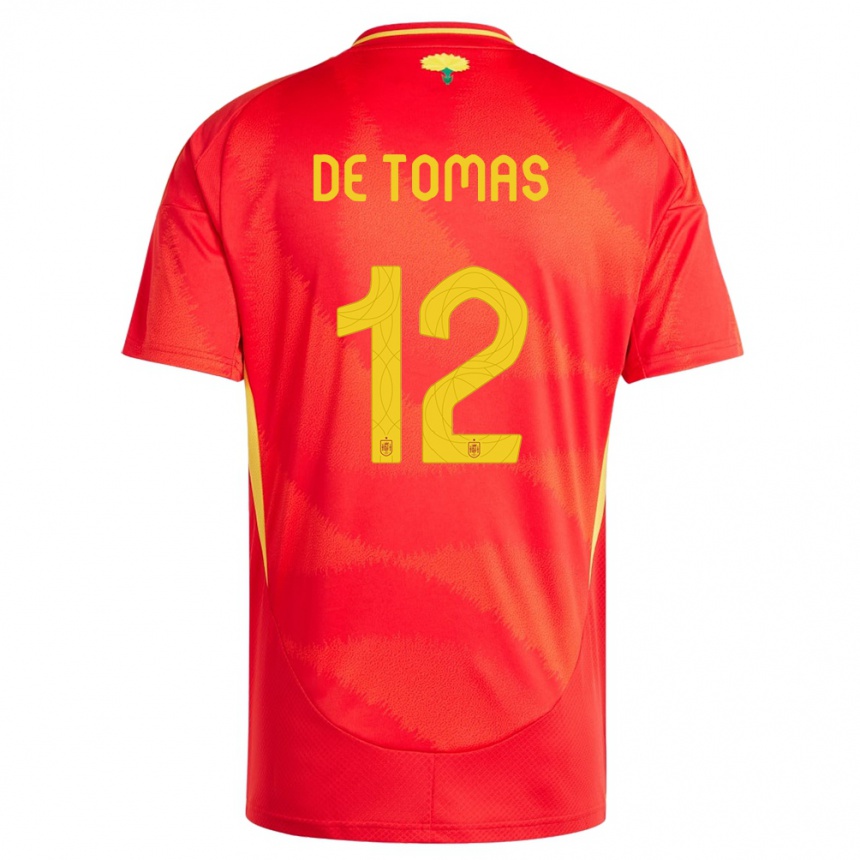 Kids Football Spain Raul De Tomas #12 Red Home Jersey 24-26 T-Shirt Uk