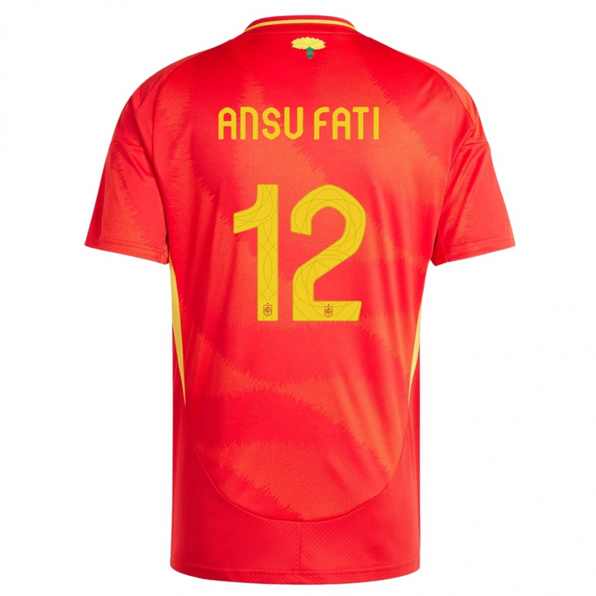 Kids Football Spain Ansu Fati #12 Red Home Jersey 24-26 T-Shirt Uk