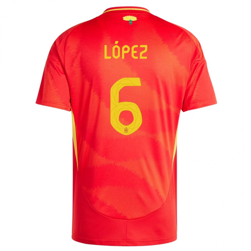 Kids Football Spain Maitane Lopez #6 Red Home Jersey 24-26 T-Shirt Uk