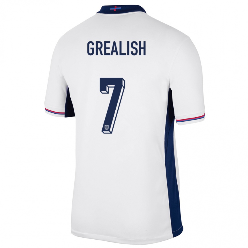 Kids Football England Jack Grealish #7 White Home Jersey 24-26 T-Shirt Uk