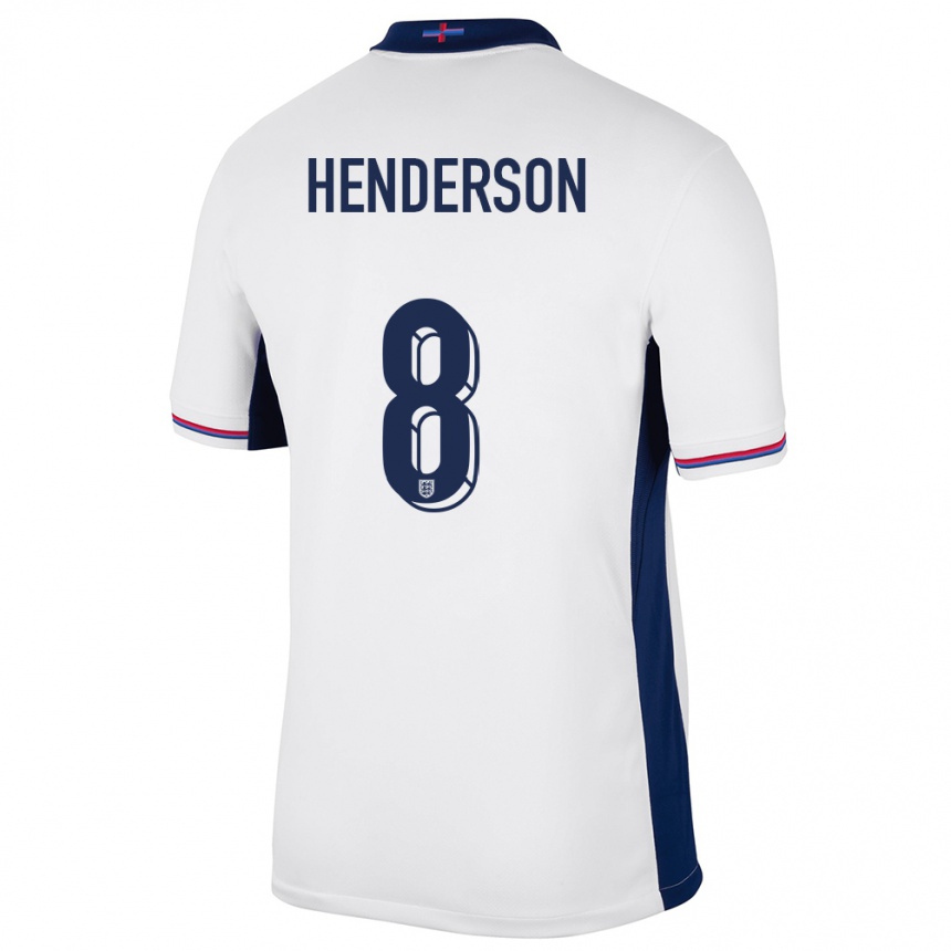 Kids Football England Jordan Henderson #8 White Home Jersey 24-26 T-Shirt Uk