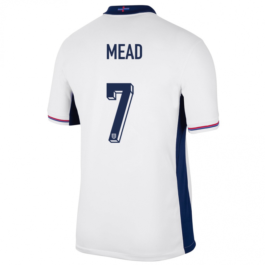 Kids Football England Beth Mead #7 White Home Jersey 24-26 T-Shirt Uk