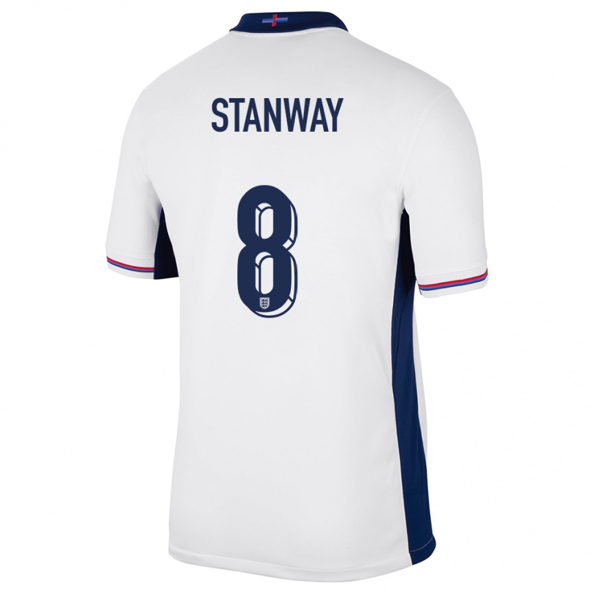 Kids Football England Georgia Stanway #8 White Home Jersey 24-26 T-Shirt Uk