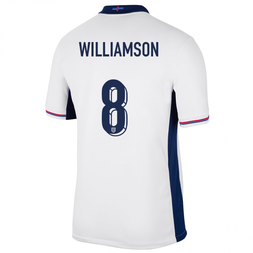 Kids Football England Leah Williamson #8 White Home Jersey 24-26 T-Shirt Uk