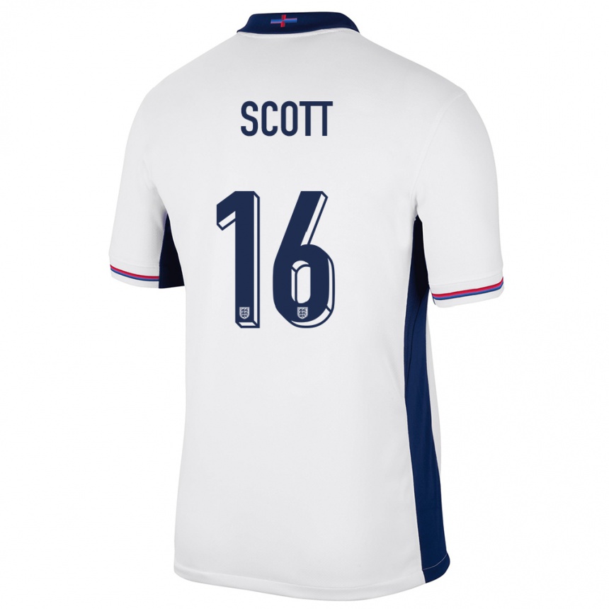 Kids Football England Jill Scott #16 White Home Jersey 24-26 T-Shirt Uk