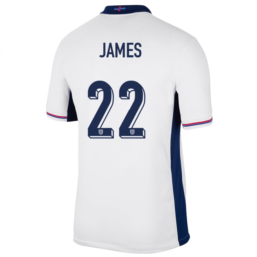 Kids Football England Lauren James #22 White Home Jersey 24-26 T-Shirt Uk