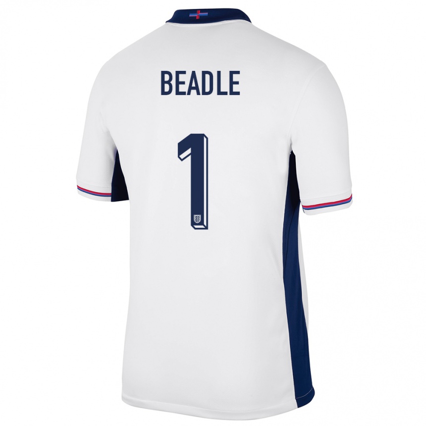 Kids Football England James Beadle #1 White Home Jersey 24-26 T-Shirt Uk