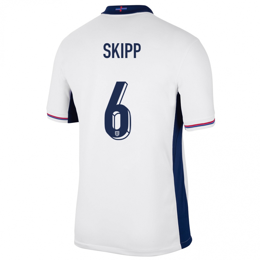 Kids Football England Oliver Skipp #6 White Home Jersey 24-26 T-Shirt Uk