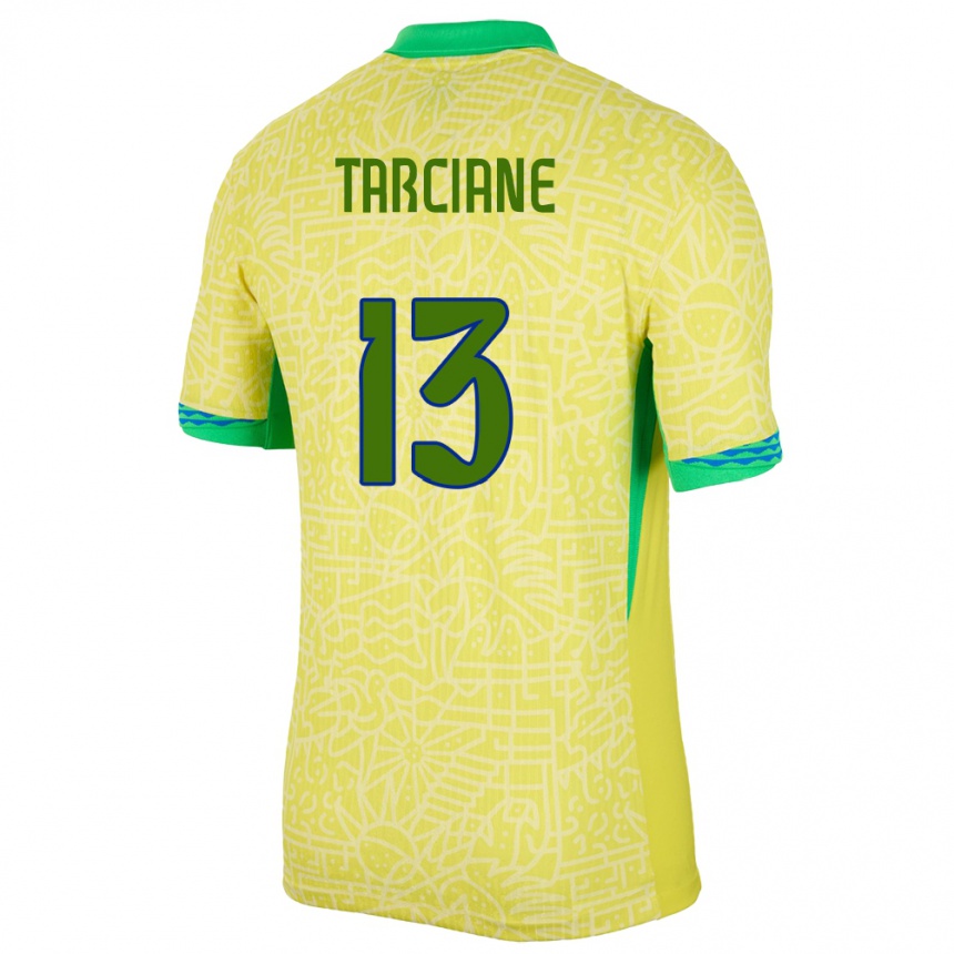 Kids Football Brazil Tarciane #13 Yellow Home Jersey 24-26 T-Shirt Uk