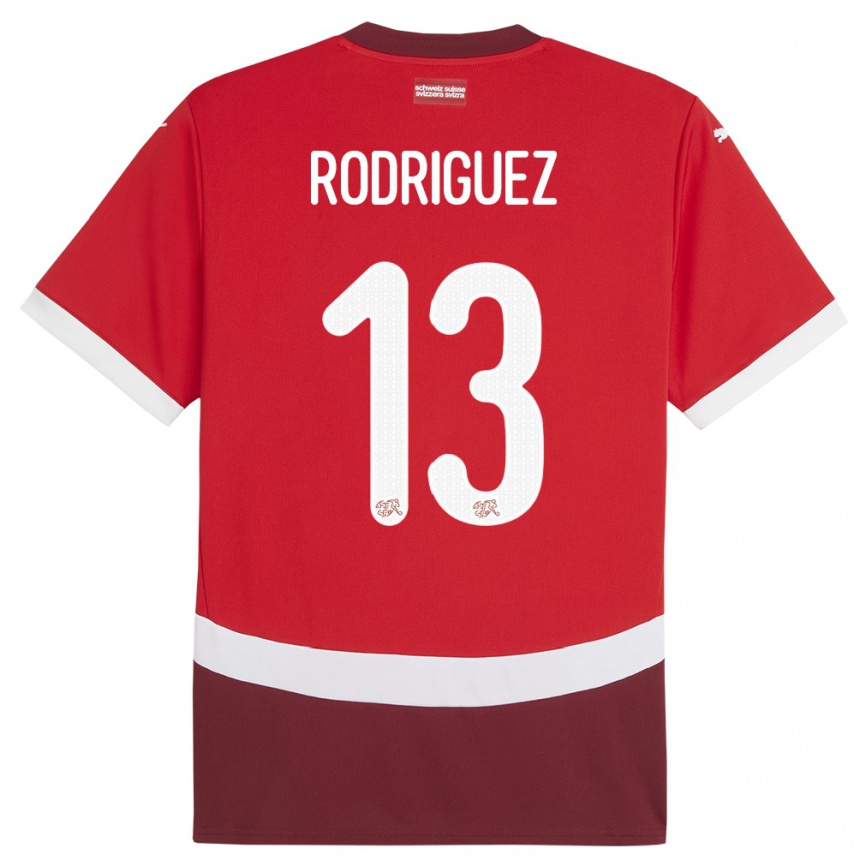 Kids Football Switzerland Ricardo Rodriguez #13 Red Home Jersey 24-26 T-Shirt Uk