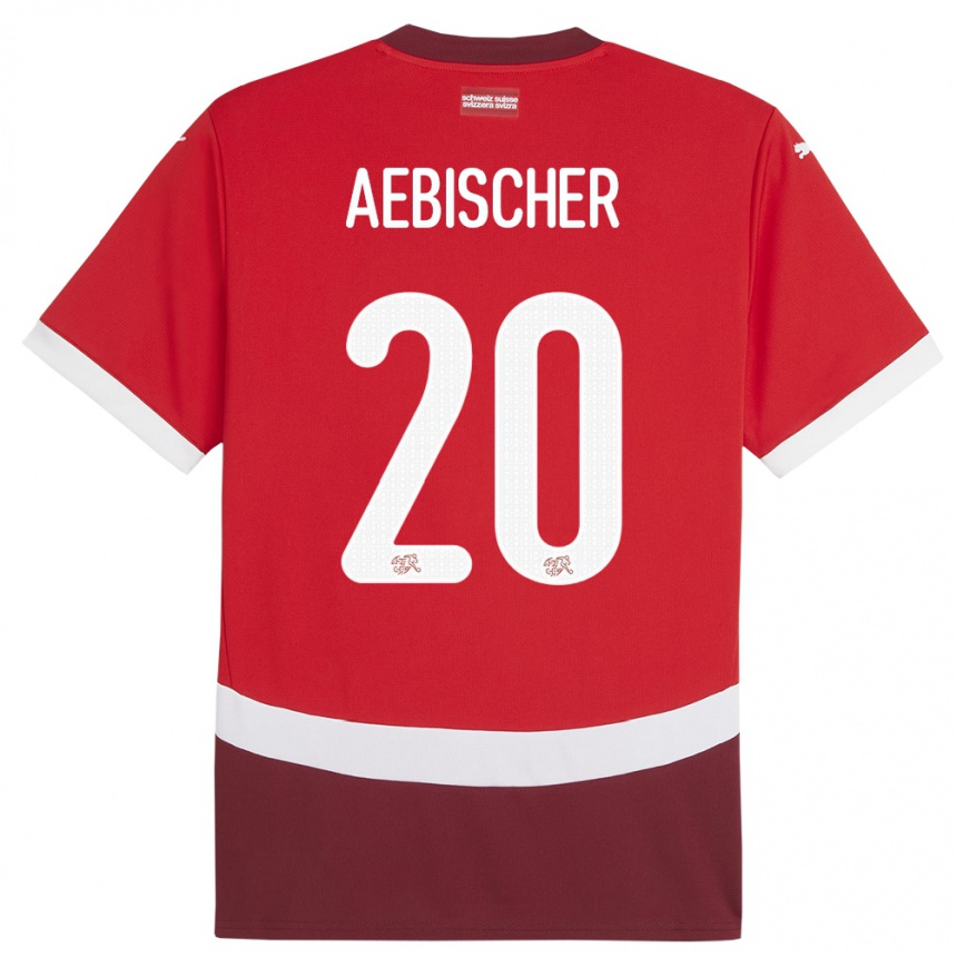 Kids Football Switzerland Michel Aebischer #20 Red Home Jersey 24-26 T-Shirt Uk