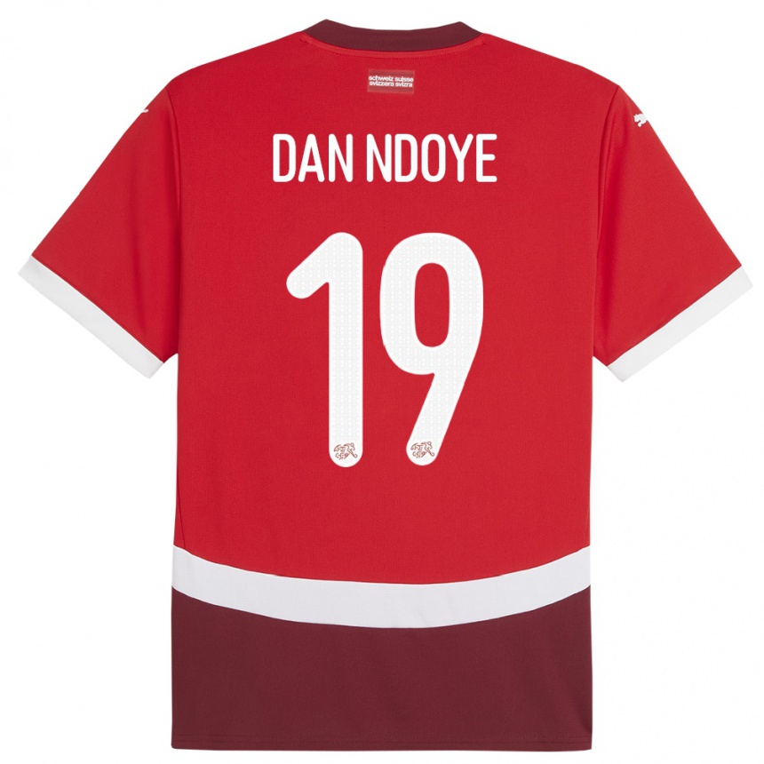 Kids Football Switzerland Dan Ndoye #19 Red Home Jersey 24-26 T-Shirt Uk