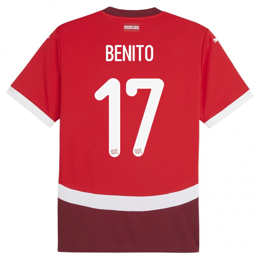 Kids Football Switzerland Loris Benito #17 Red Home Jersey 24-26 T-Shirt Uk