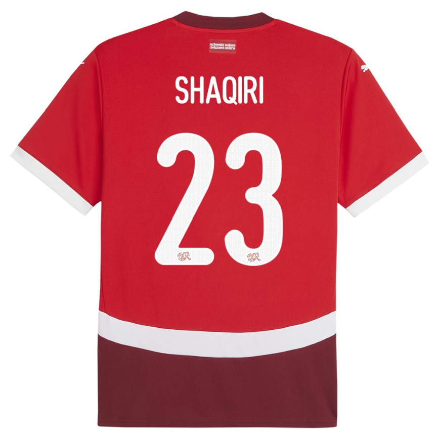 Kids Football Switzerland Xherdan Shaqiri #23 Red Home Jersey 24-26 T-Shirt Uk