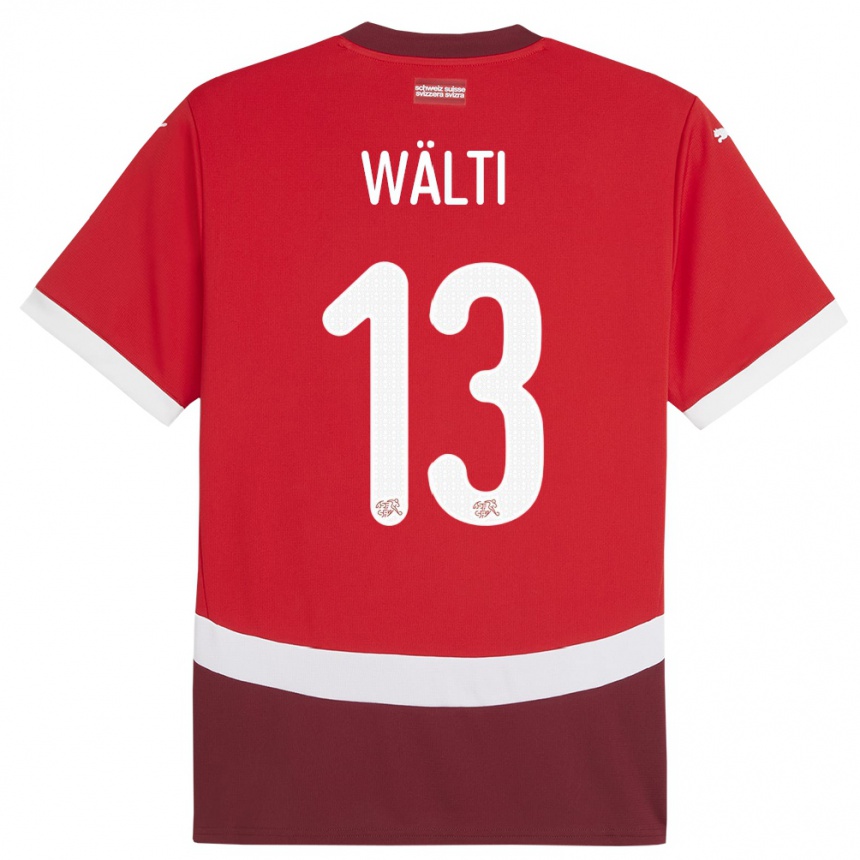 Kids Football Switzerland Lia Walti #13 Red Home Jersey 24-26 T-Shirt Uk