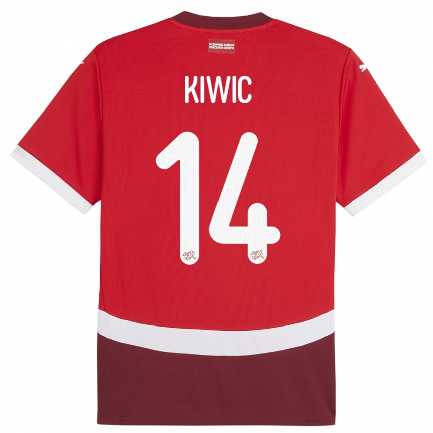 Kids Football Switzerland Rahel Kiwic #14 Red Home Jersey 24-26 T-Shirt Uk