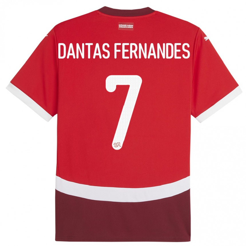 Kids Football Switzerland Ronaldo Dantas Fernandes #7 Red Home Jersey 24-26 T-Shirt Uk