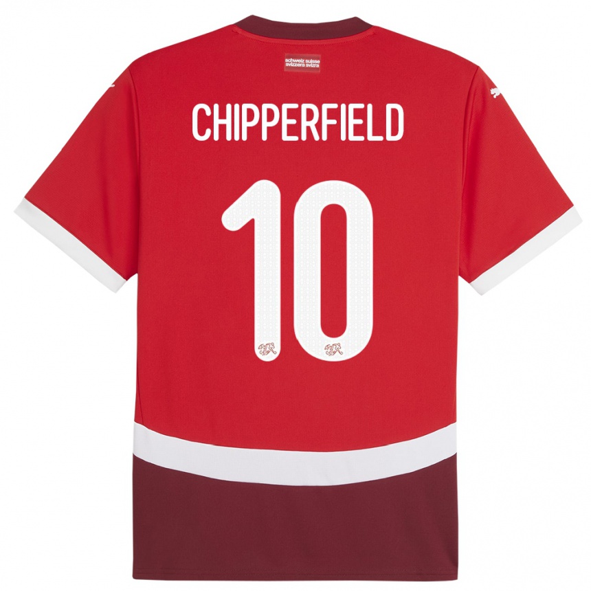 Kids Football Switzerland Liam Chipperfield #10 Red Home Jersey 24-26 T-Shirt Uk