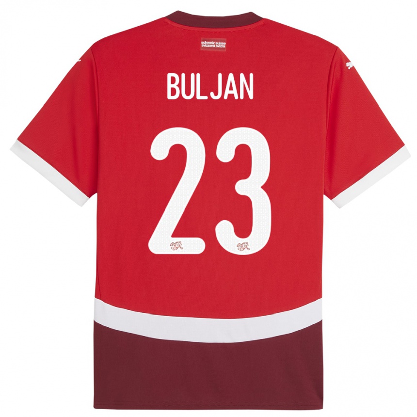 Kids Football Switzerland Leo Buljan #23 Red Home Jersey 24-26 T-Shirt Uk