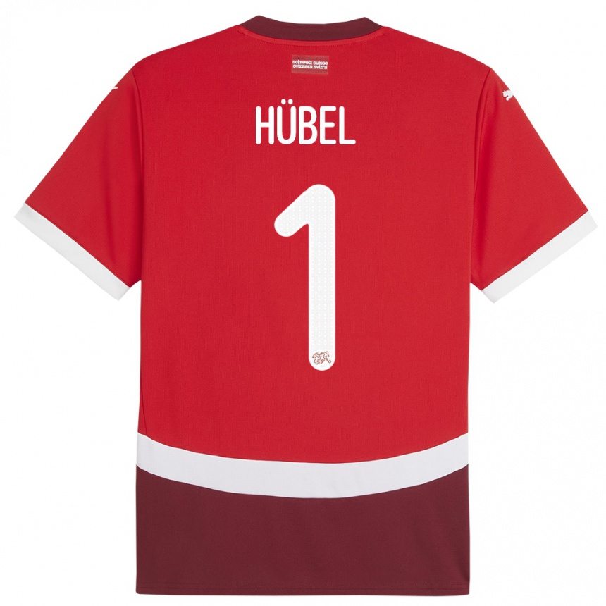 Kids Football Switzerland Marvin Hubel #1 Red Home Jersey 24-26 T-Shirt Uk