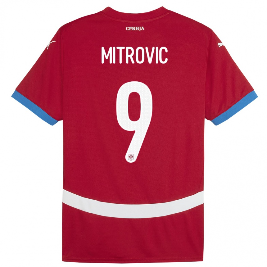 Kids Football Serbia Aleksandar Mitrovic #9 Red Home Jersey 24-26 T-Shirt Uk