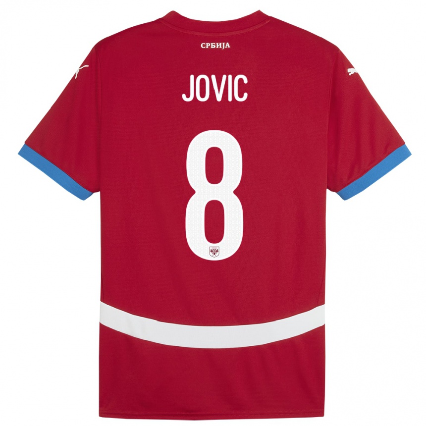 Kids Football Serbia Luka Jovic #8 Red Home Jersey 24-26 T-Shirt Uk