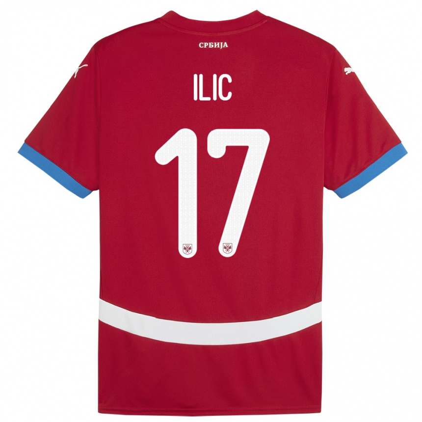 Kids Football Serbia Ivan Ilic #17 Red Home Jersey 24-26 T-Shirt Uk