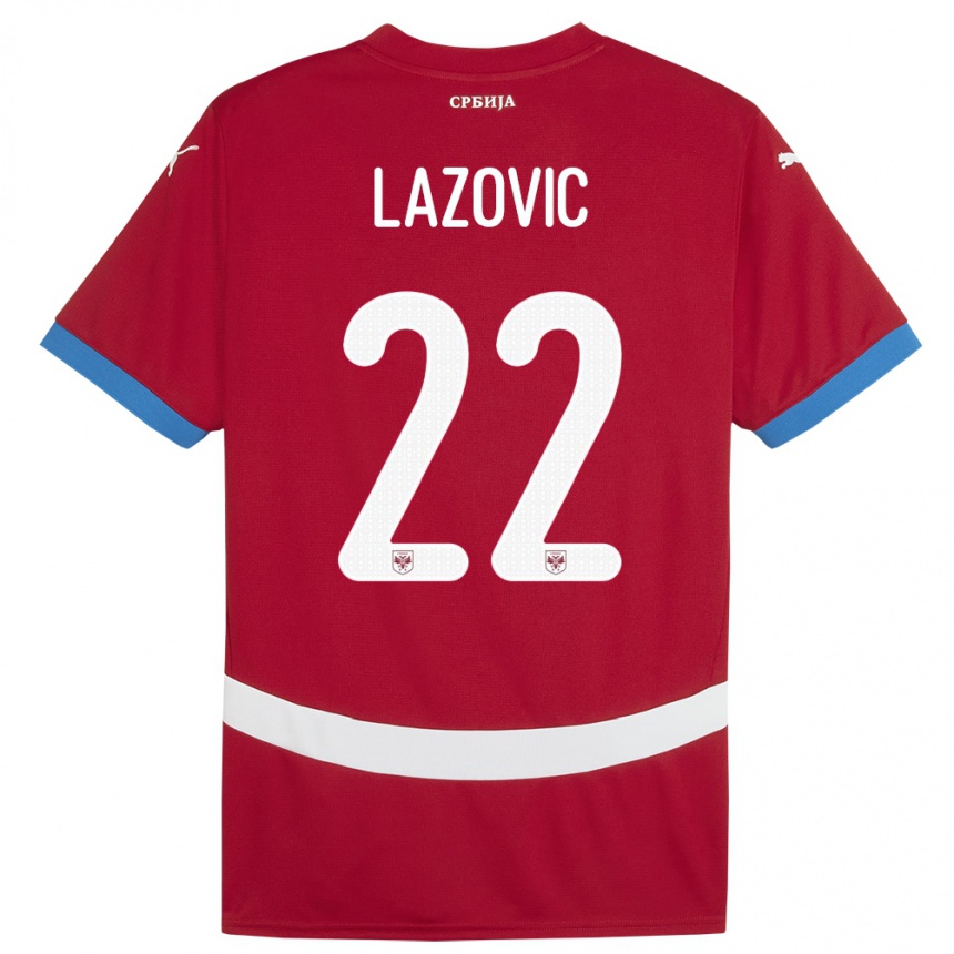 Kids Football Serbia Darko Lazovic #22 Red Home Jersey 24-26 T-Shirt Uk