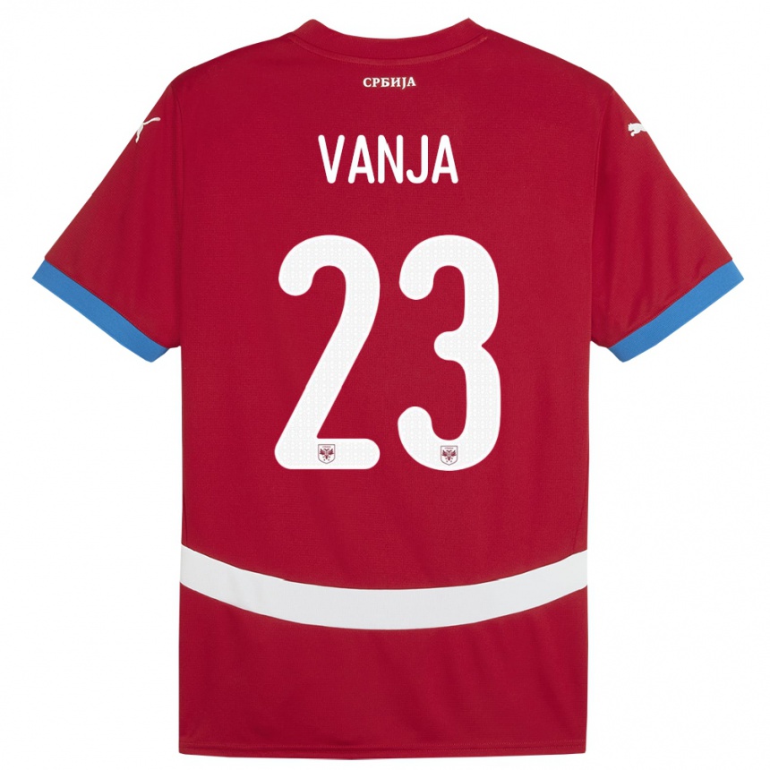 Kids Football Serbia Vanja Milinkovic-Savic #23 Red Home Jersey 24-26 T-Shirt Uk