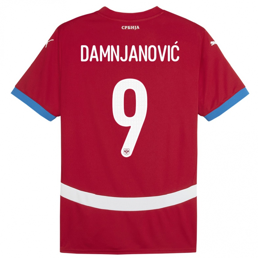 Kids Football Serbia Jovana Damnjanovic #9 Red Home Jersey 24-26 T-Shirt Uk