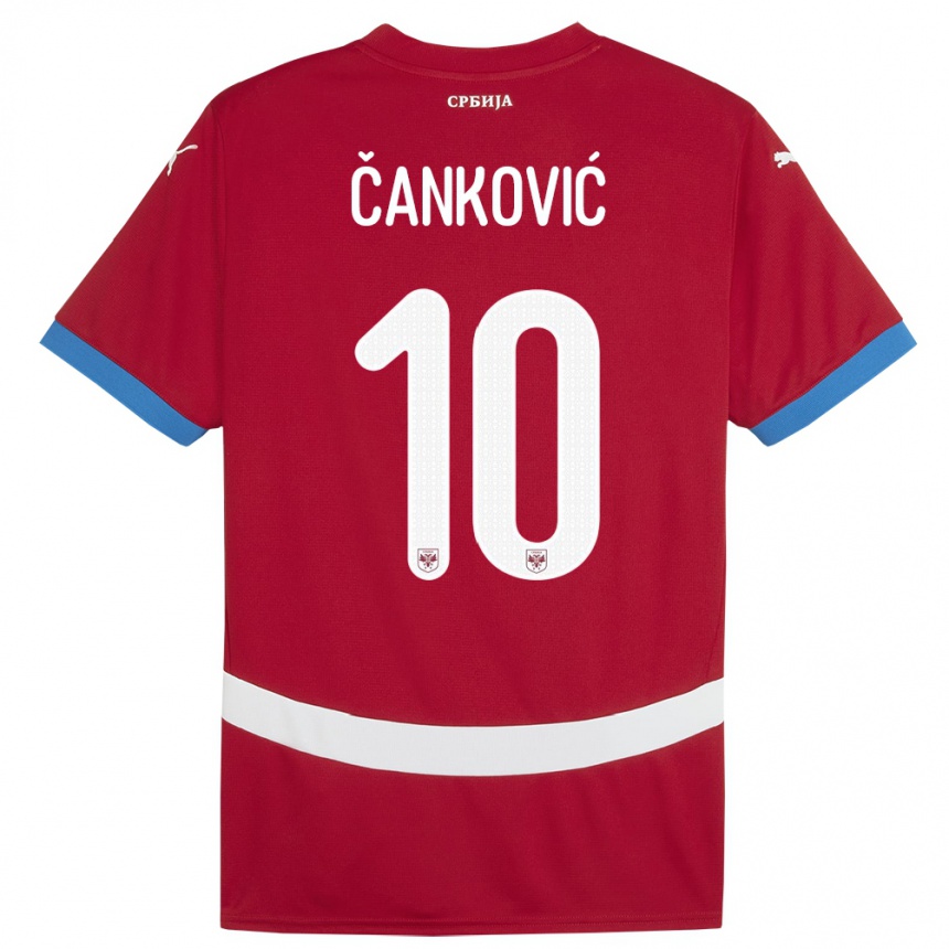 Kids Football Serbia Jelena Cankovic #10 Red Home Jersey 24-26 T-Shirt Uk