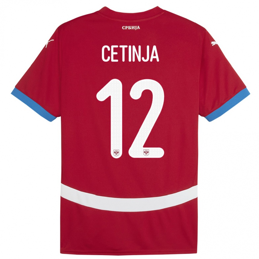 Kids Football Serbia Sara Cetinja #12 Red Home Jersey 24-26 T-Shirt Uk