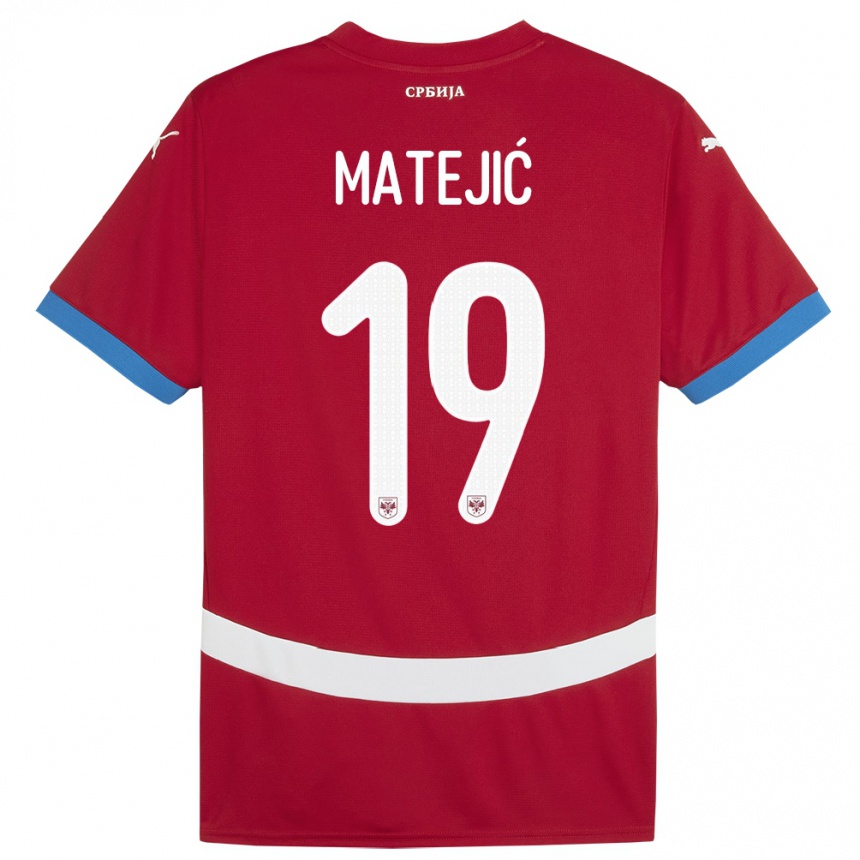 Kids Football Serbia Nina Matejic #19 Red Home Jersey 24-26 T-Shirt Uk