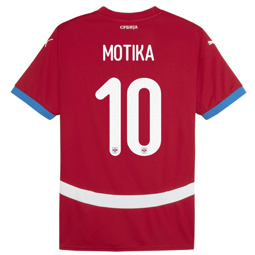 Kids Football Serbia Nemanja Motika #10 Red Home Jersey 24-26 T-Shirt Uk