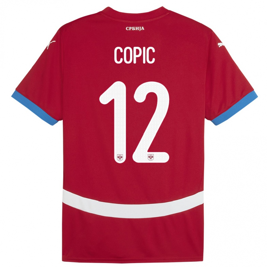 Kids Football Serbia Marko Copic #12 Red Home Jersey 24-26 T-Shirt Uk