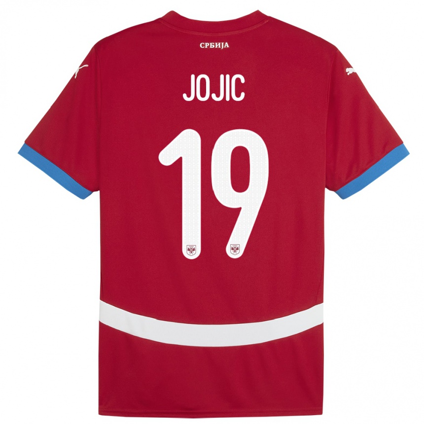 Kids Football Serbia Nikola Jojic #19 Red Home Jersey 24-26 T-Shirt Uk