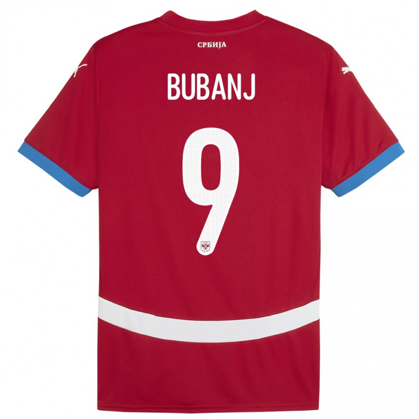 Kids Football Serbia Mateja Bubanj #9 Red Home Jersey 24-26 T-Shirt Uk