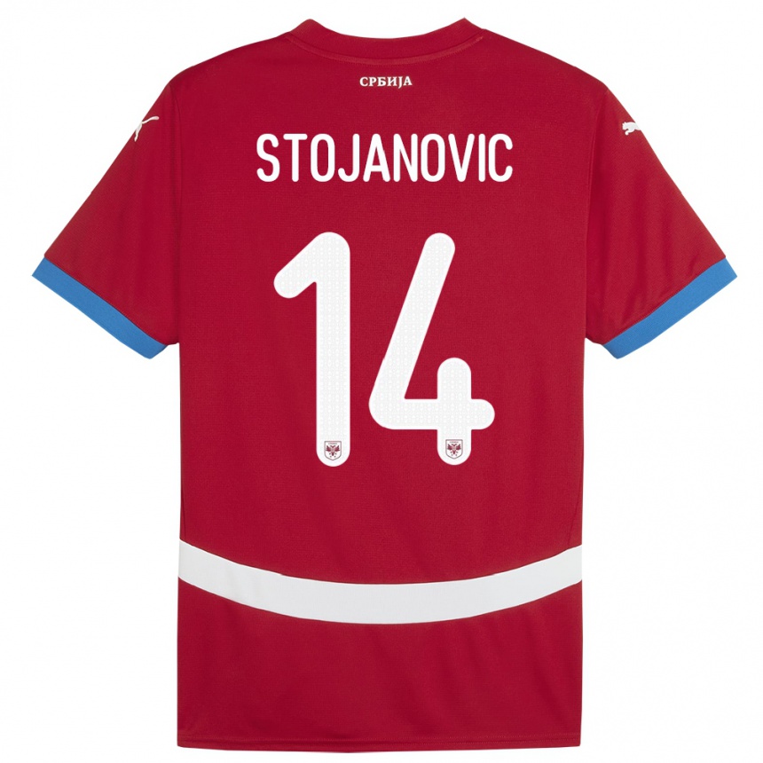 Kids Football Serbia Matija Stojanovic #14 Red Home Jersey 24-26 T-Shirt Uk