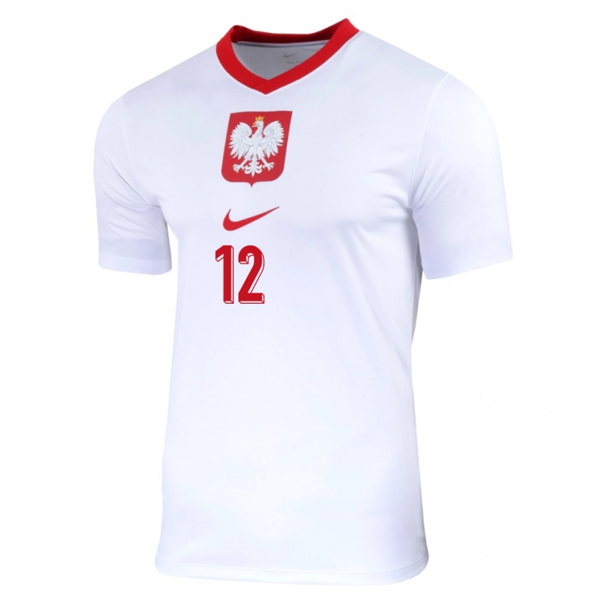 Kids Football Poland Jakub Stepak #12 White Home Jersey 24-26 T-Shirt Uk